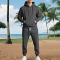 thumbnail image 1 of Mifsaly Mens Sweat Suits 2 Piece Set Warm Half Zip Hoodie Loose Hooded Sweatshirt with Multi Pockets Cozy Straight Leg Athletic Joggers Outdoor Running Hiking Matching Outfits, 1 of 9