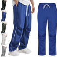 thumbnail image 1 of Mifsaly Mens Track Pants Side Striped Elastic Waist Drawstring Athletic Pant Lightweight Loose Fit Casual Workout Running Outdoor Outfits with Pockets Blue,XL, 1 of 6