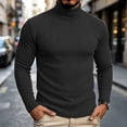 thumbnail image 1 of Mifsaly Mens Turtleneck Sweaters Slim Fit Long Sleeve Ribbed Knit Sweaters Comfortable Stretchy Warm Fall Winter Undershirt Tops Black,S, 1 of 9