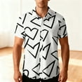 thumbnail image 1 of Mifsaly Mens Valentines Shirt Hearts Print Short Sleeve Blouse Cozy Breathable Vacation Tops Festival Party Lapel Basic Blouse Spring Summer Outfits XXXL, 1 of 9