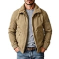 thumbnail image 1 of Mifsaly Mens Warm Bomber Jackets Sherpa Lined Zip Up Utility Jacket Winter Daily Going Out Street Western Style Casual Outfits with Pockets, 1 of 8