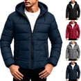 thumbnail image 1 of Mifsaly Mens Warm Puffer Jackets Zip Up Hooded Quilted Coat Fall Winter Daily Athletic Outdoor Windproof Casual Outerwear with Pockets, 1 of 6