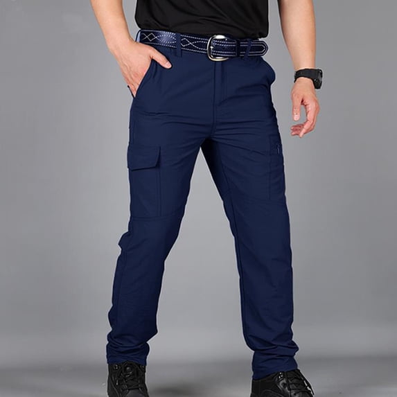 Mifsaly Mens Waterproof Hiking Pants Lightweight Quick Dry Outdoor Cargo Pants with Multi Pockets Comfortable Fishing Camping Training Utility Bottoms Navy,S