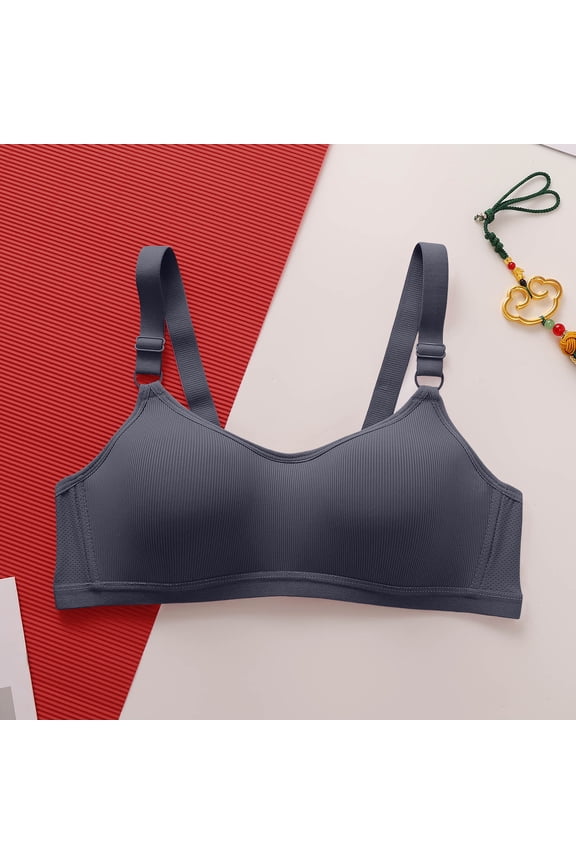 Minimizer Bras for Women Full Coverage No Wire Plus Size Wireless Seamless Sleep Bralettes Push up Seamless T Shirts Bra Brasieres Para Mujer Push up Dark Gray L