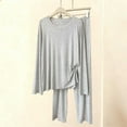 thumbnail image 1 of Mifsaly Modal Pajamas Women Lounge 2 Piece Pjs Soild Color Loose Homewear Matching Outfits Soft Cozy Casual Sleepwear Long Sleeve Crewneck Nightwear Comfy High Waisted Pants Fit Home Going Out, 1 of 3