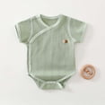 thumbnail image 1 of Mifsaly Newborn Baby Bodysuit Short Sleeve Ribbed Cotton Bodysuits Infant Soft Breathable Daily Outfits, 1 of 5