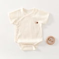 thumbnail image 1 of Mifsaly Newborn Baby Bodysuit Short Sleeve Ribbed Cotton Bodysuits Infant Soft Breathable Daily Outfits, 1 of 9