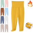 thumbnail image 1 of Mifsaly Newborn infant Footed Leggings Soft Cotton Wide High Waist Tummy Protection Footie Pants Stretchy Solid Color Casual Sleep Bottoms for Baby Boys Girls, 1 of 4