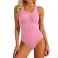thumbnail image 1 of Mifsaly One Piece Swimsuit Women Ribbed Adjustable Straps Backless Bathing Suits Summer Vacation Beach Swimwear M, 1 of 6