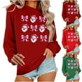 thumbnail image 1 of Mifsaly Oversized Christmas Sweatshirt for Women Long Sleeve Crewneck Loose Pullover Tops Xmas Santa Bow Cute Shirts Merry and Bright Baggy Blouse Festival Party Casual T-Shirts 2025 Holiday Gifts, 1 of 5