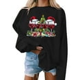 thumbnail image 1 of Mifsaly Oversized Christmas Sweatshirts for Women Xmas Red Wine Cup Print Vintage Pullover Tops Long Sleeve Crewneck Shirt Festival Bright and Merry T-Shirts 2025 Vacation Festival Loungewear, 1 of 4