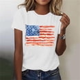 thumbnail image 1 of Mifsaly Patriotic Shirts for Women Crewneck Short Sleeve Tops Summer Casual Cotton American Flag Graphic T Shirts 2026 XXL, 1 of 6