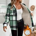 thumbnail image 1 of Mifsaly Plaid Fleece Lined Jacket Women Button Down Sherpa Lined Fuzzy Shackets Oversized Open Front Hooded Cardigan Long Sleeve Warm Hoodie Thermal Winter Outerwear with Pockets 2025, 1 of 9