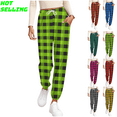 thumbnail image 1 of Mifsaly Plaid Pajama Pants Women Drawstring High Waist Long Pant Soft Cozy Color Block Athletic Joggers Workout Casual Homewear with Pockets 2025, 1 of 6