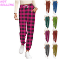 thumbnail image 1 of Mifsaly Plaid Pajama Pants Women Drawstring High Waist Long Pant Soft Cozy Color Block Athletic Joggers Workout Casual Homewear with Pockets 2025, 1 of 6