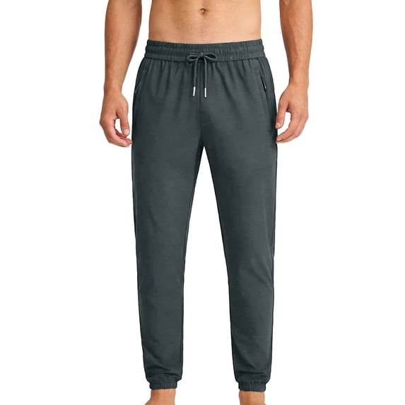 Mifsaly Plus Size Athletic Jogger Pants for Men Slim Fit Tapered Training Trousers with Zipper Pockets Elastic Waist Drawstring Quick Dry Sweatpants for Gym Workout Running 7XL