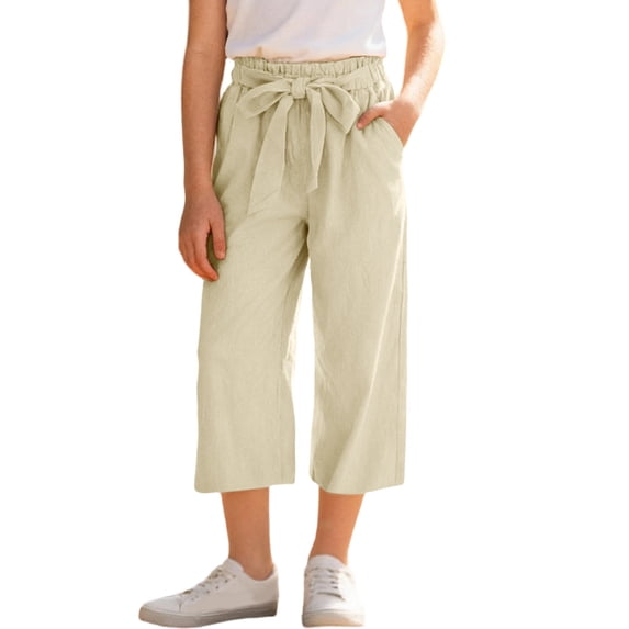 Mifsaly Plus Size High Waisted Capri Pants Women Relaxed Cropped Trousers Summer Vacation Daily Casual Wide Leg Slacks 2026 11 Years