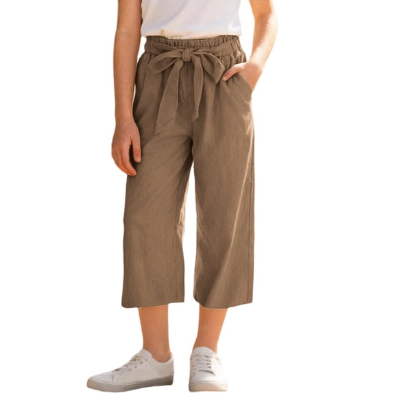 Mifsaly Plus Size High Waisted Capri Pants Women Relaxed Cropped Trousers Summer Vacation Daily Casual Wide Leg Slacks 2026 5 Years