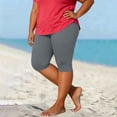 thumbnail image 1 of Mifsaly Plus Size Womens Capri Pants Scalloped Hem High Waisted Yoga Capris Soft Comfortable Stretch Workout Knee Length Leggings Gray,XL, 1 of 5