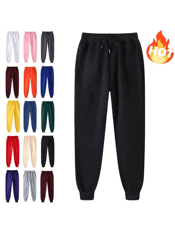 Plus Size Womens Sweatpants Elastic Waist Wide Leg Lounge Joggers for Women 2026 Soft Comfortable Fall Wianter Clothes with Pockets Black,XXXL