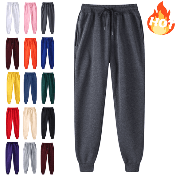 Mifsaly Plus Size Womens Sweatpants Elastic Waist Wide Leg Lounge Joggers for Women 2026 Soft Comfortable Fall Wianter Clothes with Pockets Dark Gray,M
