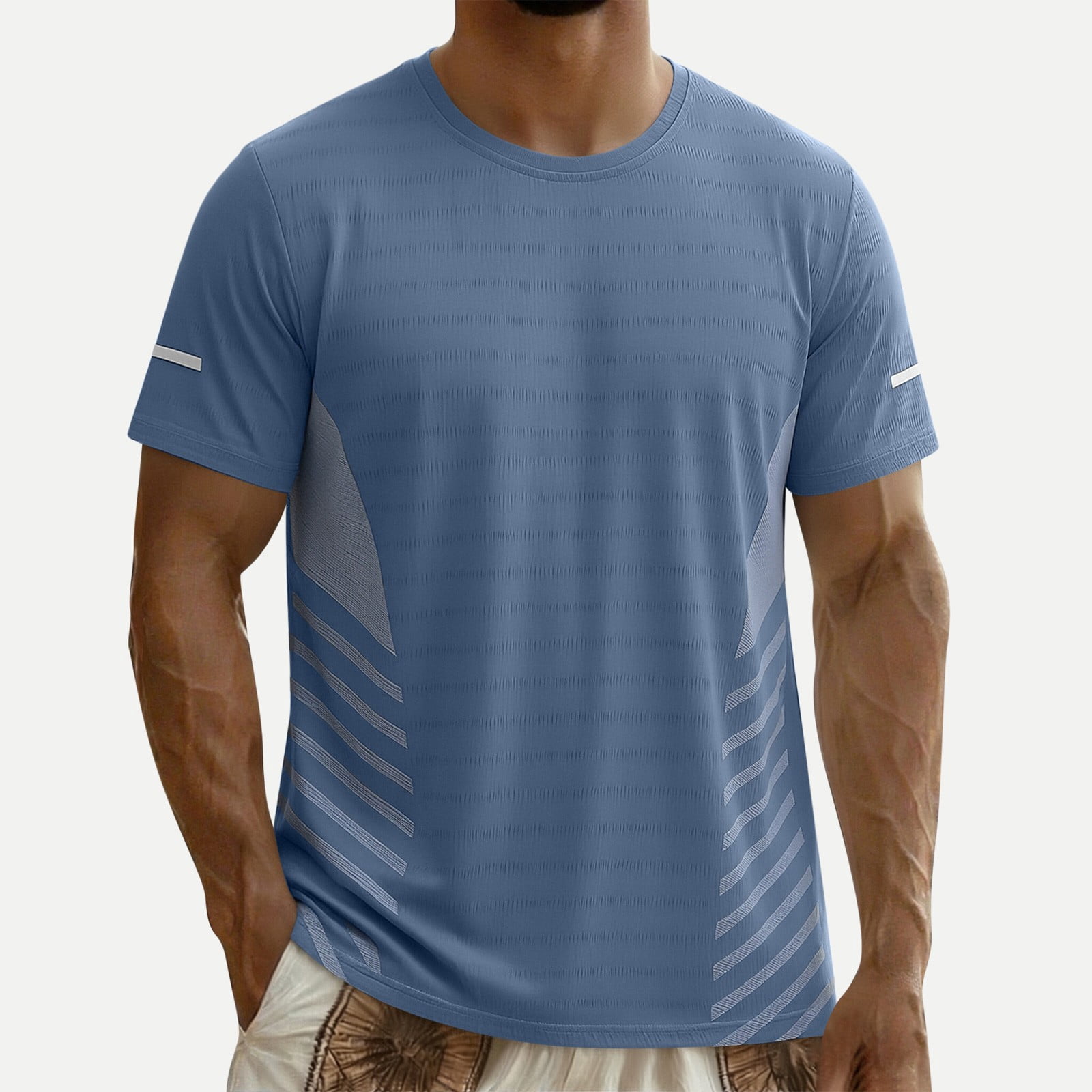 Mifsaly Plus Size Workout Tops for Men Lightweight Quick Dry Short