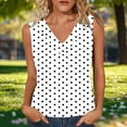 thumbnail image 1 of Mifsaly Polka-Dot Tank Top Women V-Neck Sleeveless Cotton Tops Loose Casual Blouses Breathable Lightweight Summer Basic Tee L, 1 of 6