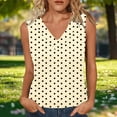 thumbnail image 1 of Mifsaly Polka-Dot Tank Top Women V-Neck Sleeveless Cotton Tops Loose Casual Blouses Breathable Lightweight Summer Basic Tee XL, 1 of 6