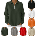 thumbnail image 1 of Mifsaly Quarter Zip Sweatshirt Women Oversized Long Sleeve Pullover Sweatshirts Office Travel Fashion Loungewear Tops Workout Spring Fall Outfits L, 1 of 5