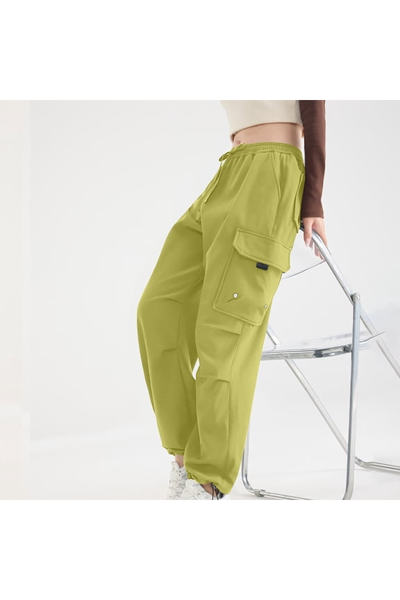 Rain Pants Women Breathable Workout Cargo Pant with Mutil Pockets Lightweight Waterproof Hiking Sweatpants Drawstring Hem Windproof Casual Trousers Fit Running Climbing