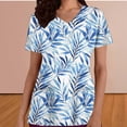 thumbnail image 1 of Mifsaly Scrub Tops Women Short Sleeve V Neck Work Top Gradient Print Summer Stretchy Medical Uniform Doctors Loose Fit Breathable Shirt with Pockets XL, 1 of 5