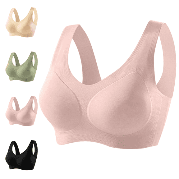 Mifsaly Seamless Bras for Women No Underwire Wireless High Support Sport Bra No Hook Padded Anti-Sagging Breasts Liftup Push Up Bralette 2025 Workout Breathable Underwear