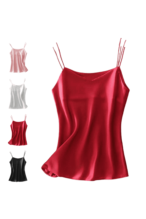 Silk Camisole Tops for Women Spaghetti Straps Satin Tank Top Plus Size Sleeveless Summer Blouses Slim Fit Casual Soft Sleepwear 2026