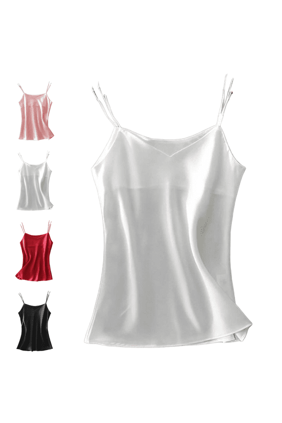 Silk Camisole Tops for Women Spaghetti Straps Satin Tank Top Plus Size Sleeveless Summer Blouses Slim Fit Casual Soft Sleepwear 2026