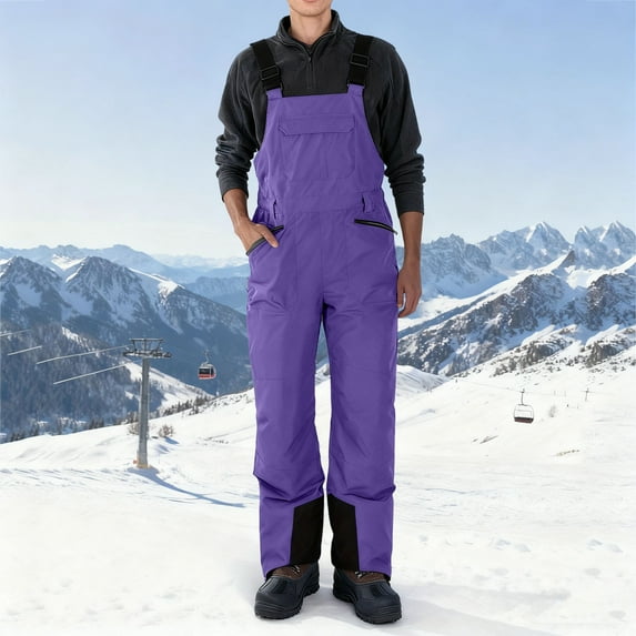 Mifsaly Ski Bibs Mens Snow Pants Waterproof Insulated Windproof Snow Bibs Men Adjustable Suspenders Winter Snowboarding Pant with Pockets M