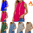 thumbnail image 1 of Mifsaly Sleeveless Blouses for Women Cotton Loose Hooded Tank Tops Beach Dressy Casual Shirts Soild Color Fashion T-Shirts Going Out Summer Outfits L, 1 of 4