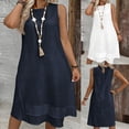 thumbnail image 1 of Mifsaly Sleeveless Dress for Women Midi Summer Shift Dresses Layered Hem Lightweight Flowy Travel Vacation Beach Sundress 2026 XXL, 1 of 6