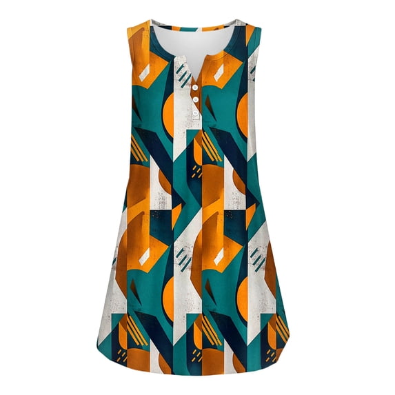 Mifsaly Sleeveless Vacation Dresses for Women Button Front Mini Tropical Floral Dress Flowy Summer Vacation Beach Sundress XL