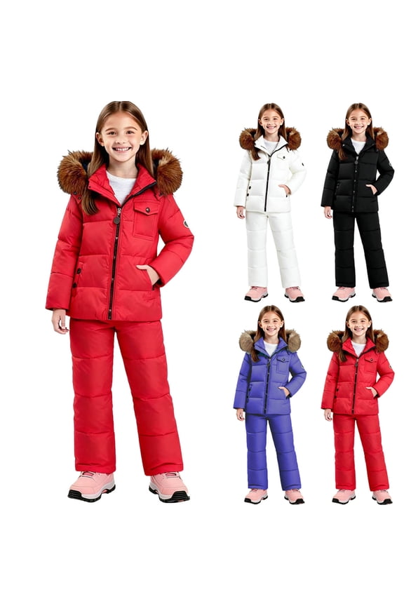 Snow Suit for Kids 2 Piece Ski Suits Set Girls Boys Winter Outdoor Snowsuit Waterproof Windproof Thicken Warm Overalls Snowboard 2025 Cold Weather Matching Outfits