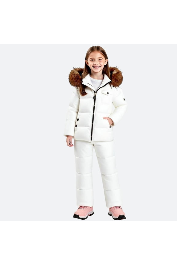 Snow Suit for Kids 2 Piece Ski Suits Set Girls Boys Winter Outdoor Snowsuit Waterproof Windproof Thicken Warm Overalls Snowboard 2025 Cold Weather Matching Outfits