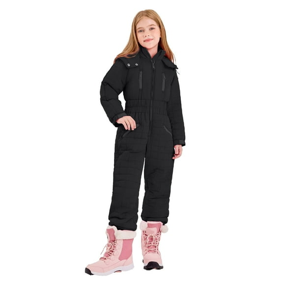 Mifsaly Snow Suit for Kids Boys Girls Snowsuit Winter Outdoor Thermal Ski Suits Windproof Waterproof Tunic Thicken Warm Overalls Snowboarding 2025 Cold Weather Snowing Outfits with Pockets