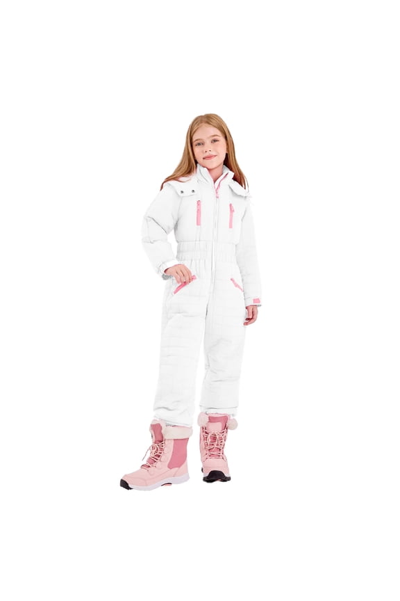 Snow Suit for Kids Boys Girls Snowsuit Winter Outdoor Thermal Ski Suits Windproof Waterproof Tunic Thicken Warm Overalls Snowboarding 2025 Cold Weather Snowing Outfits with Pockets