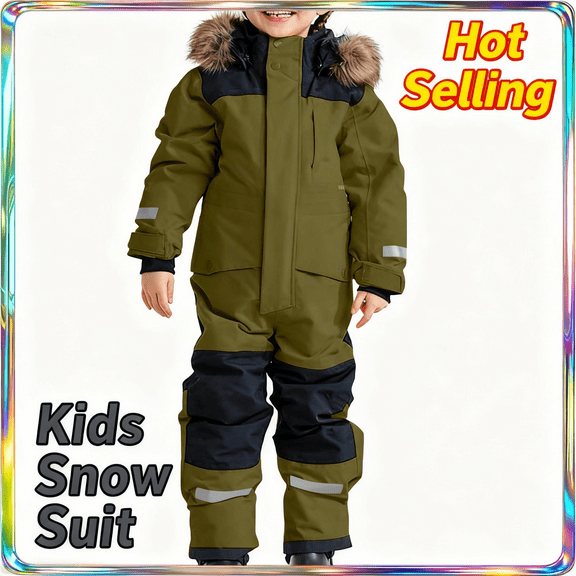 Mifsaly Snow Suit for Kids Girls Boys Thicken Warm Snowsuit Waterproof Windproof Thermal Ski Suits Winter Outdoor Overalls Snowboard 2025 Cold Weather Unisex Outdoor Outerwear