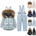 thumbnail image 1 of Mifsaly Snow Suit for Kids Set Snowsuit 2 Piece Thicken Warm Winter Ski Suits Waterproof Windproof Classic Unisex Overalls Snowboarding 2025 Cold Weather Outdoor Outfits with Pockets, 1 of 4