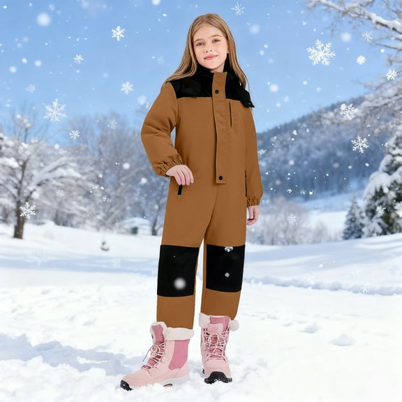 Mifsaly Snow Suit For Kids Waterproof Windproof Winter Outdoor Boys Girls Snowsuit Thicken Warm Fashion Ski Suits 2025 Unisex Teen Thermal Overalls Snowboarding With Pockets