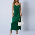 thumbnail image 1 of Mifsaly Spaghetti Strap Sleeveless Satin Dress Women Midi Elegant Silk Dresses Fashion formal Cocktail Party Evening Gowns XS, 1 of 8