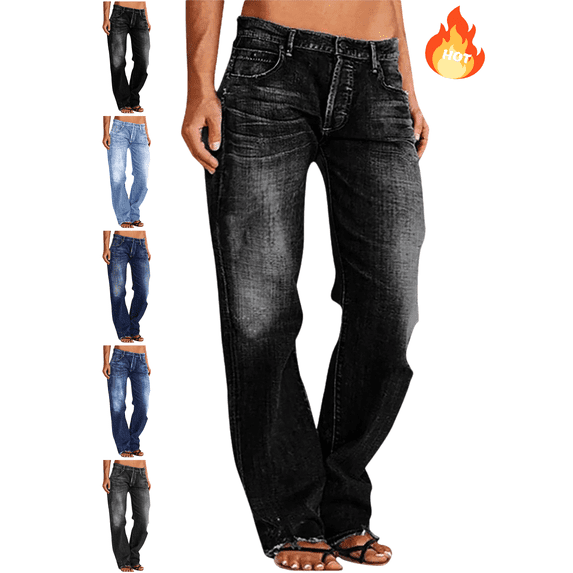Mifsaly Straight Leg Jeans for Women High Waisted Denim Pants Stretchy Fabric Comfortable Trousers Versatile Fashionable Casual Daily Wear L