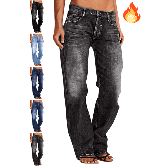 Mifsaly Straight Leg Jeans for Women High Waisted Denim Pants Stretchy Fabric Comfortable Trousers Versatile Fashionable Casual Daily Wear XS