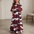 thumbnail image 1 of Mifsaly Summer Dresses for Girls Camo Print Short Sleeve Tiered Maxi Dress Lightweight Flowy Casual Vacation Sundress with Pockets, 1 of 7