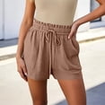 thumbnail image 1 of Mifsaly Summer Shorts for Women 2026 Paperbag Elastic Waist Drawstring Casual Shorts with Pockets Lightweight Relaxed Fit Flattering Lounge Bottoms Coffee,XL, 1 of 8